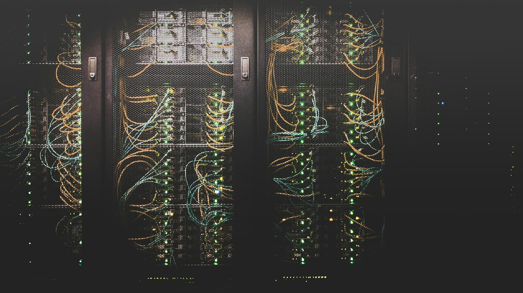 Network and server racks inside a data centre
